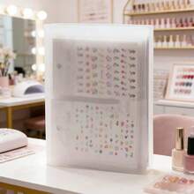 1pc Large Capacity Display Photo Album, Card Holder, Button Nail Sticker Notebook Style Nail Sticker - Multicolor - View 5