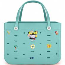 1pc X-Large EVA Rubber Tote Bag/Beach Bag, EVA Women's Fashionable Casual Shopping Bag, EVA Backpack Tote Bag, Washable, Durable, Lightweight Beach Tote Bag, Travel Tote Bag, Women's Picnic Shoulder Bag - Suitable For Beach, Pool, Vacation, Shopping, Camping, And Hiking. - 彩色 - 查看 29