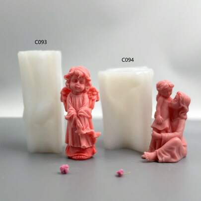 Mother & Child Embracing Angel Silicone Mold, DIY Plaster Decor Craft Tool