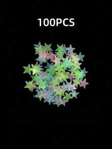 100/200片夜光星星，发光墙贴/天花板贴，让您的卧室如同夜空般闪耀，卧室装饰，家居装饰（本产品需要光源才能发光 - 如果您介意这一点，请勿购买）墙贴 - A - 查看 12