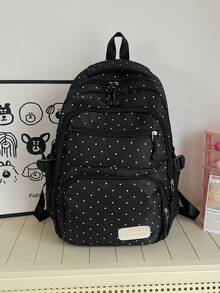 Classic Large Capacity Versatile Fashionable Backpack Set Of 3, Suitable For Graduation, Back To School, And Travel - Black - View 4