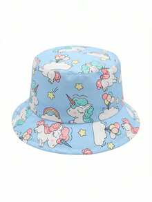 1pc 1-3Y Baby/Toddler Sunhat, Printed Breathable Sun Protection Bucket Hat, Windproof, Suitable For Spring/Summer, Unisex - Multicolor - View 10