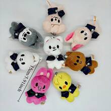 动漫周边系列可爱韩国流行乐队15厘米玩偶魔法校服钥匙扣小毛绒玩偶钥匙扣饰品收藏品，圣诞节和生日礼物 - 彩色 - 查看 3