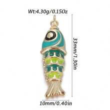 1pc Copper Multi-Style Fish Pendant, Suitable For DIY Bracelets, Necklaces, Anklets, Beach Vacation And Daily Wear, Great Gift Idea - Multicolor - View 45