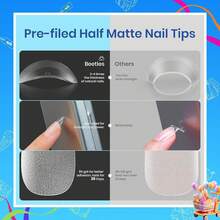 Beetles Gel Nail Kit Short Almond Gift Spree Easy DIY Extension Set Gift For Women - Short Almond 504pcs (Etch-x Kit) - View 4
