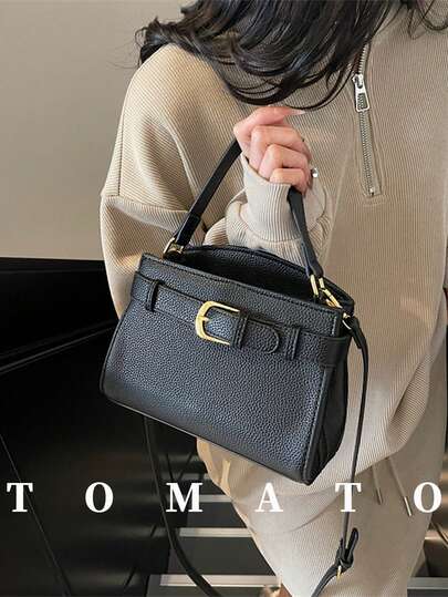 1 chiếc túi đeo chéo thời trang nữ, túi xách vuông tối giản màu trơn, chất liệu PU, dây đeo có thể điều chỉnh, phù hợp sử dụng hàng ngày, dành cho phụ nữ trẻ - đi chơi, đi làm, mua sắm, hẹn hò, quà tặng cho nữ, công sở