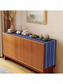 Bộ trang trí hình học tối giản 1/4/5/6/7 món, chất liệu giả vải lanh, thích hợp cho phòng ngủ, phòng ăn, lò sưởi, tấm lót bàn, đế lót ly, trang trí nhà cửa. - Màu xanh lam - Xem 4