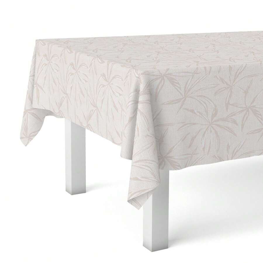 VALENTIA HOME  Mantel Hule TROPIC | Mantel Estampado Antimanchas | Mantel Repelente de Agua | Mantel Protección Mesa | Mantel al Corte para Comedor o Cocina | Varios tamaños | Mantel Rectangular y Redondo al Corte , ✅ Entrega 24/48h - Beis - Ver 1