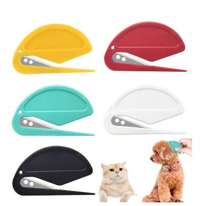 Juego de 3 piezas de 5 piezas para desenredar el pelo de mascotas. Herramienta de desenredado de pelo de gato de colores perfecta. Compacta y afilada para una fácil eliminación de nudos. Hoja oculta para la máxima de las mascotas. Ideal para desenredar todo tipo de pelaje de mascotas