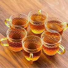 12pcs/6pcs/4pcs/2pcs Set Dragon Scale Patterned Glass Cup, 120ML Small Tea Cup, Luxury Cup, Whiskey Glass, Suitable For Tea, Coffee, Home, Office, Cafe - Clear - View 5