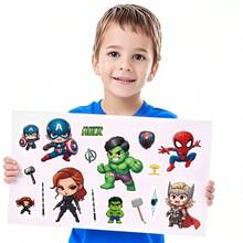 Marvel 8pcs Q-Version Hero Sticker, Children's DIY Face Changing Stickers, Avengers Party Gifts, Classroom Rewards. - Multicolor - View 7
