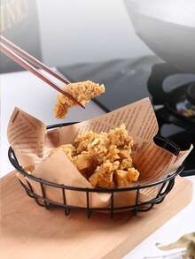 50/100/200张吸油纸，食品衬纸（15*15厘米），三明治包装纸，烘焙纸，防水防油托盘纸，面包/三明治/烧烤防油垫纸，烘焙/煎炸吸油纸，零食衬纸，英文报纸，托盘衬纸 - 彩色 - 查看 6