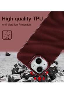 1 Pc Apple Glitter Liquid Case Compatible With IPhone 14 Pro Max/13/12/11 Protective Cover Compatible With IPhone 15 Pro Max/15 Pro/15 Waterproof Shockproof Anti-Fall Scratch Resistant - 酒紅 - 查看 4