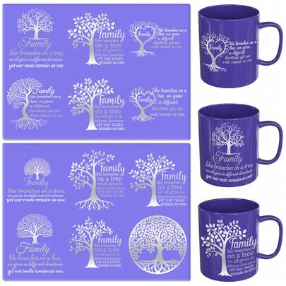 XRTHGS 12 PIEZAS/SET Envolturas de taza con estilo UV DTF Pegatinas autoadhesivas para tazas de café, botellas de agua, decoración del hogar, portátiles y refrigeradores Manualidades DIY (No se incluye la taza)