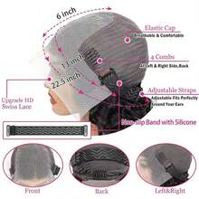 13x6 Lace Front Yaki Straight Wig HD Transparent Kinkly Straight Lace Frontal Closure Human Hair Wigs Glueless Wig Pre Plucked With Baby Hair - Natural Black - View 4