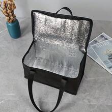1pc Compact Aluminum Foil Insulated Lunch Bag, Foldable Picnic Cooler Tote With Large Capacity - View 3