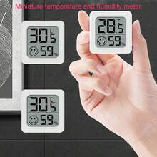 1 pièce/2 pièces Thermomètre numérique mini portable, hygromètre à double fonction de température et d'humidité, écran LCD mural pour la maison, le bureau, la chambre de bébé, la salle de bain, l'habitat des reptiles, blanc, thermomètre d'intérieur - Thermomètre et hygromètre - Voir 5