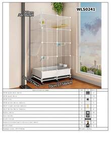 可堆叠鸟笼，带拉出式托盘，易于清洁，可移动鹦鹉笼，适用于饲养玄凤鹦鹉、鹦鹉、爱情鸟 - 拼裝款 - 查看 16