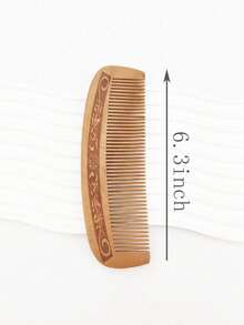 1把加厚桃木美发造型梳，按摩直发手柄 - 黃色 - 查看 8