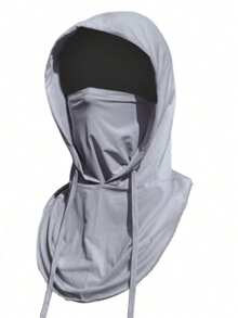 1pc Solid Color Ice Silk Summer Outdoor Cycling Balaclava, Thin Breathable Sun Protection Face Mask, Full Face Cover Neck Gaiter, Versatile Soft Comfortable Headwear, Fashionable Multifunctional Headcover For Sun, Wind, Dust Protection - A - View 9
