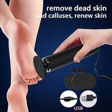 Wired Foot Scrubber, Foot Dead Skin Remover, USB Rechargeable, Adjustable Speed, Multi-Level Display, Suitable For Both Men And Women To Remove Dry Skin And Calluses - Black - View 1