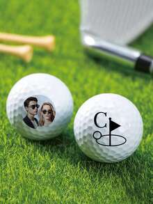1pc Personalized Golf Ball, Can Customize Photo, Name, Suitable For Men, Can Customize Couple Photo, Can Customize , Great Gift For Valentine's Day, Interesting Golf Ball Suitable For Men, Very Suitable As Unique Gift For Father, Mother, Friends, Grandparents, Father's Day Gift - Multicolor - View 4