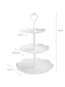 Three Layer White Cake Rack, Cookie Tray, And Cupcake Tower, Suitable For Weddings, Graduation Parties, And Other Occasions/Festivals/Gatherings/Cake Decoration/Cupcake Rack/Room Decoration/Spring Decoration/Home Decoration/Spring Home Decoration/Kitchen Accessories - View 10