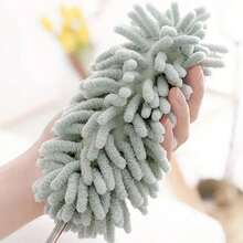 1 chổi quét bụi chống tĩnh điện có thể kéo dài + 1 khăn lau vi sợi, dụng cụ lau bụi linh hoạt có thể kéo dài để vệ sinh xe hơi và lau bụi. - Bàn chải loại bỏ bụi - Xem 8