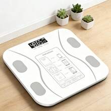 One Black And White Smart Scale With A Stylish Digital Display, LCD Screen, And High-Precision Design, Suitable For Home, Dormitory, And Outdoor Use. - 鮮白 - 查看 7