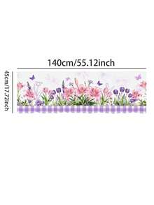1/2/3 piezas - Cenefa de ventana a cuadros de Pascua, cortina corta con estampado floral de huevos de conejo, cenefa de estilo campestre de Pascua, decoración de ventana de poliéster para cocina y dormitorio - Ver 14