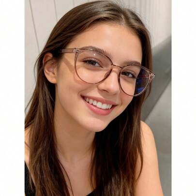 1pair Women's Tortoiseshell Fashion Versatile Eyeglasses, Clear Lens Glasses For Daily & Casual Wear