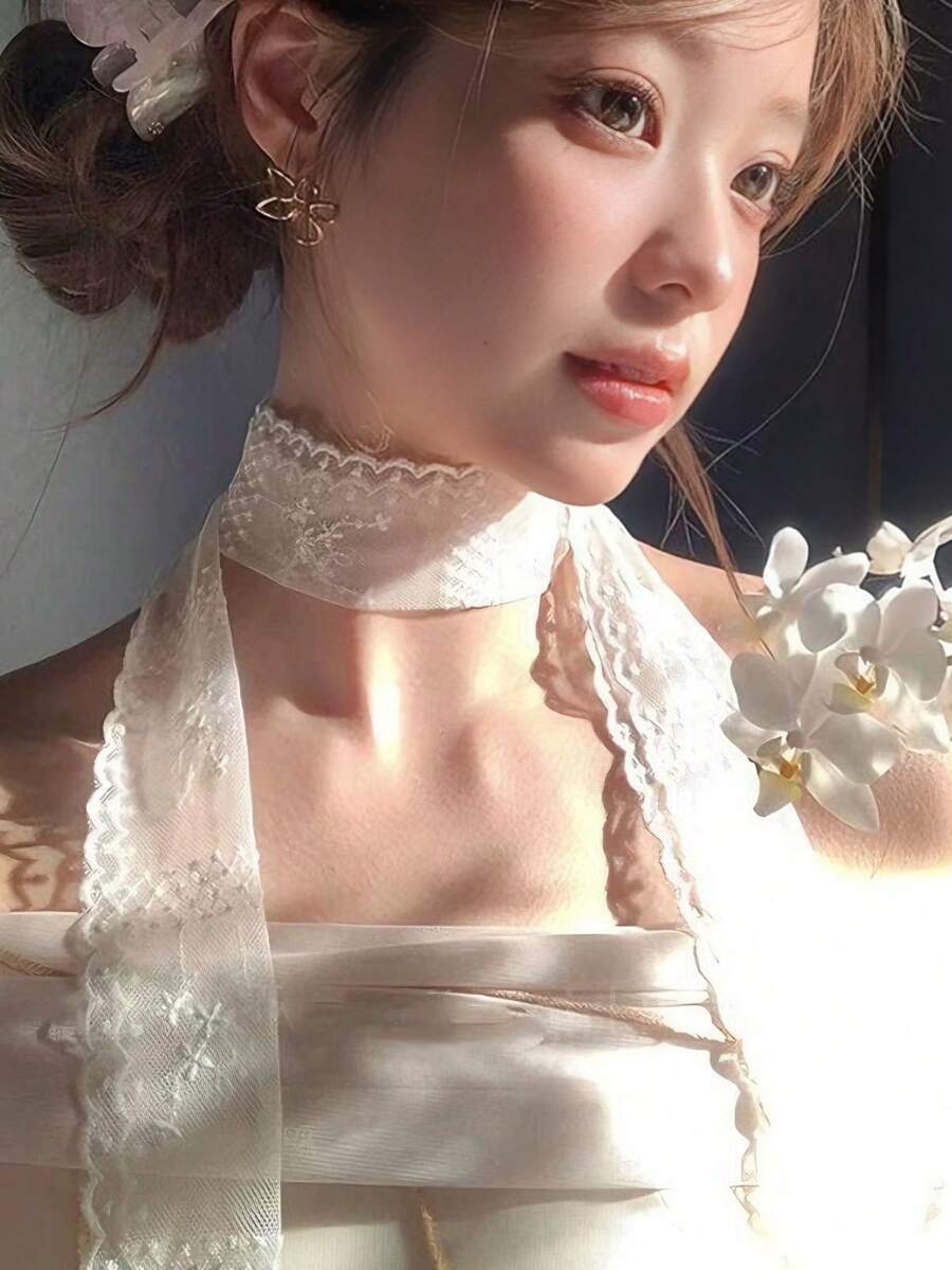 新款春夏花卉蕾絲圍巾、緞帶、項鍊，適合裝飾穿搭、送禮與個人佩戴，精緻優雅單品