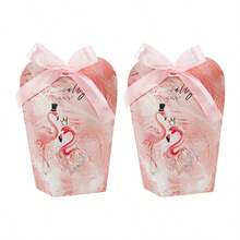 50条/包 欧式火烈鸟图案丝带，适用于婚礼、订婚、节日场合，也可用于糖果、巧克力、礼品盒的包装。 - 查看 4