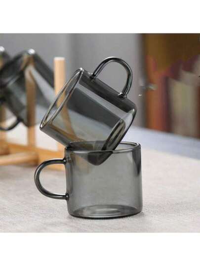 12/6/4/2个装浓缩咖啡杯，100毫升无柄玻璃浓缩咖啡杯，黑色卡布奇诺咖啡杯，适合户外使用，卡布奇诺杯，保温咖啡杯，浓缩咖啡配件，咖啡杯套装，浓缩咖啡杯