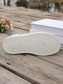 Giày thể thao nữ đế dày in chữ, giày bệt chống trơn trượt màu trắng đa năng mùa xuân/thu mới, giày học sinh. - trắng - Xem 7