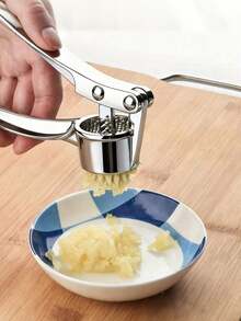 1/2件装金属蒜蓉压榨器，厨房工具，专业手动蒜蓉器，蒜姜压榨器，蔬菜切碎器/蒜蓉器和去皮器/调味香料工具/家居必备/厨房/婚礼/情人节/复活节 - 彩色 - 查看 3