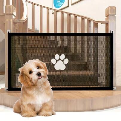 Drill-Free Pet Isolation Fence, Dog Safety Barrier Net, Portable Foldable Dog Barrier Net, Suitable For Small Dogs, Adjustable & Sturdy Design For Hallway, Doorway And Stair Protection