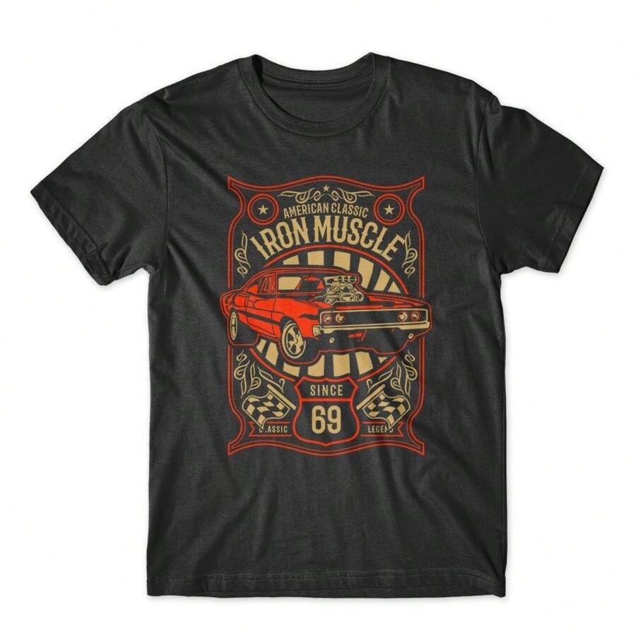 Iron Muscle Tshirt 100% Cotton Premium Tee New - Black - View 1