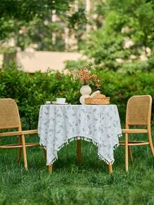 1pc White Ins Fresh Pastoral High Quality Dust Cover Cloth, Photography Backdrop, Tablecloth - White - View 7