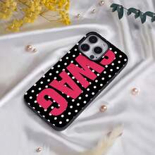 Swag Polka Dot Pattern Phone Case Compatible With  12, 13, 14, 15 Pro,  14 Plus,  15, 16 Pro Max,  17,  17 Pro,  17 Pro Max, And  17 Air. Made Of TPU Material, Anti-Slip And Drop-Proof, Stylish, Luxurious Feel, And Provides High Lens Protection. It's A Perfect Gift For Yourself, Family, Friends, Lovers, And Boyfriends. - 黑色CZ66 - 查看 7