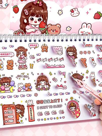 20pcs/Set (Approx. 1000pcs) Bullet Journal Stickers, Suitable For Decorating Planner, People Themed Scrapbooking Stickers, Washi Tape Storage Book