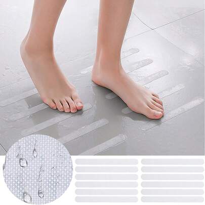 12/24/36片装防滑浴缸贴纸，淋浴房安全贴纸，浴缸防滑贴纸和刮刀，适用于浴缸、淋浴房地面、楼梯、梯子