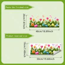 1pc Easter Egg Butterfly Window Sticker, Tulip & Daisy Elements, Self-Adhesive No Damage, Suitable For Home Windows - Multicolor - View 6
