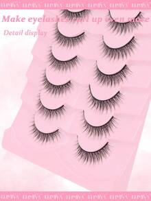 7对自然短款假睫毛，打造自然妆效，轻盈纤长，宛若天生。 - 黑色 - 查看 10