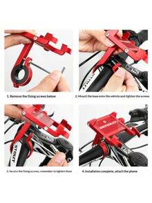 1PC Bicycle Phone Holder Fixed Bracket Aluminum Alloy Highway Mountain BikePhone Holder Riding Accessories - Multicolor - View 10