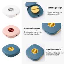 Enrollador de USB redondo portátil, organizador de cables pequeño, organizador de cables de datos giratorio, enrollador de de cargaóvil para teléfonoóvil VW9U - Ver 5