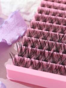 10排 W02 簇状蓬松8-16mm自粘假睫毛，柔软自然卷翘浓密假睫毛 - 查看 3