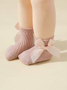 5 Pairs Children's Spring/Summer Mesh Bow Lace Princess Socks, Breathable Mid-Calf Socks For Infants - Multicolor - View 7