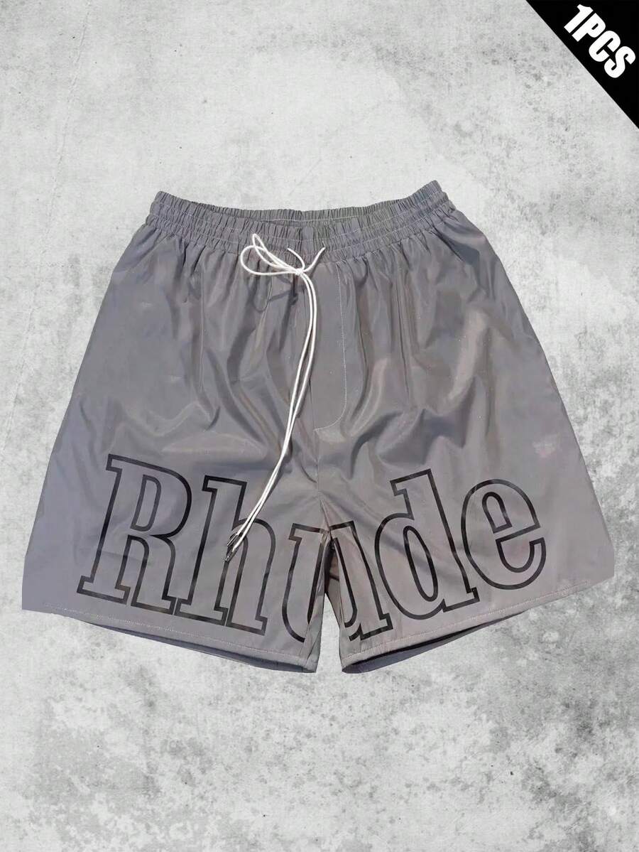 These Digitally Printed Casual Sports Shorts, Featuring Fun Patterns, Are The Perfect Choice For Creating A Street Style Look. - Xám - Xem 1