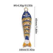 1pc Copper Multi-Style Fish Pendant, Suitable For DIY Bracelets, Necklaces, Anklets, Beach Vacation And Daily Wear, Great Gift Idea - Multicolor - View 46